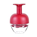 Easy Press 4-Loch-Kirschentkerner, Mehrzweck-Obstentkerner für Kirschen, rotes Küchenwerkzeug mit Komfortgriff (15,5 x 10 cm)