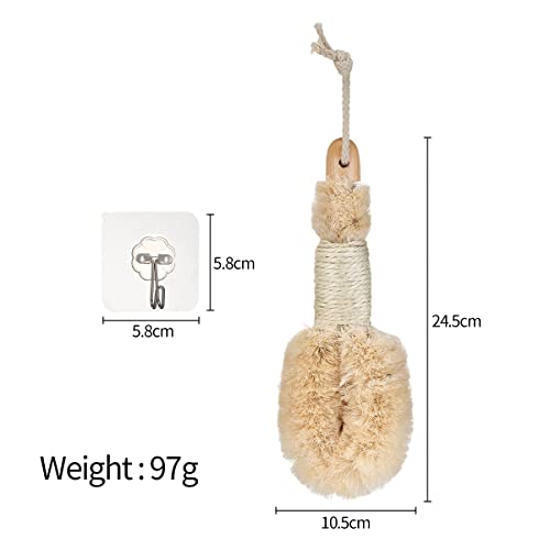 Yicare Gran Natural Body Sisal Brush Bath Shower for Dry Skin Naturals Fibers to Improve Blood Circulation Exfoliate Skin and Reduce Cellulite Remove Clear Pores - Image 2