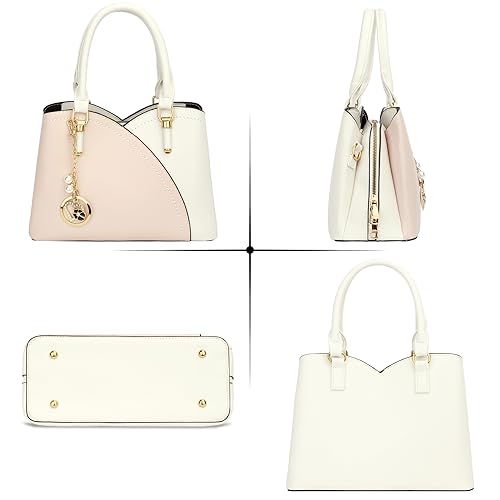 Image of KKXIU Triple Compartments Purses and Handbags for Women Fashion Ladies Satchel Shoulder Top Handle Bag