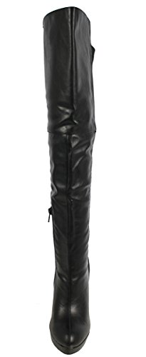 Delicious Women's Venga Faux Leather Over The Knee High Heel Boots4