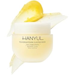 Hanyul Yuja Sleeping Mask | Korean Yuzu Night Cream for Dullness & Uneven Tone | Overnight Moisturizer with Vitamin C, Niacinamide, Antioxidants & Hyaluronic Acid for Hydrating Glow | Vegan