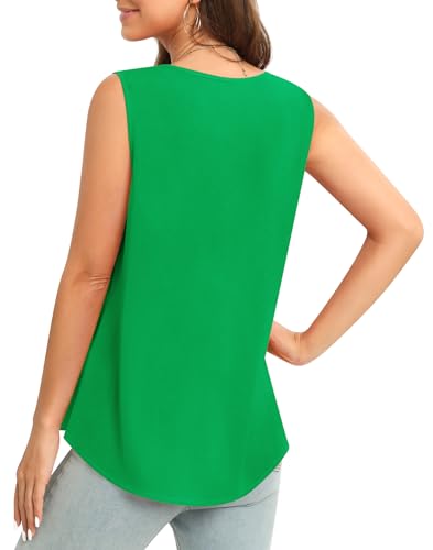 Image of Women's Sleeveless Chiffon Tank Top Business Casual Blouse Tunic Top