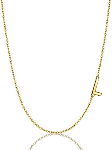 Ever Faith 925 Sterling Silver Delicate Tiny Alphabet Initial 26 Letters Sideways Choker Necklace Jewelry for Women Girls
