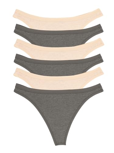 Image of Felina Women's Organic Cotton Thong Underwear, 6-Pack