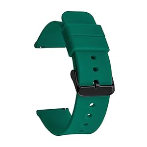 ZXF Horlogebanden, 14mm 16mm 18mm 20mm 22mm 24mm Siliconen Quick Release Band voor 2 42mm 46 mm (Band Color : Dark green B, Band Width : 22mm)