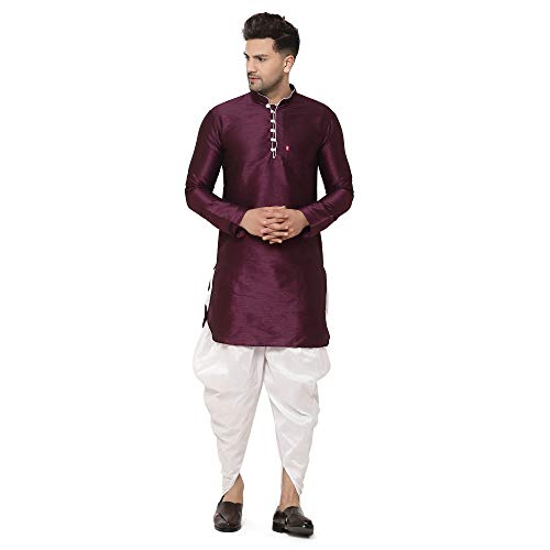 Image of B Ben Mens Self Design Kurta and Dhoti Pant Set