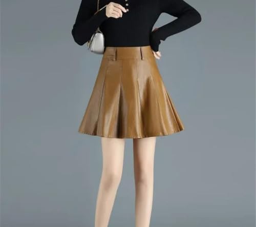 Womens High Waist Genuine Leather Mini Skirt Slim Fit Plus Size Short Skirt Casual Party Outfit3