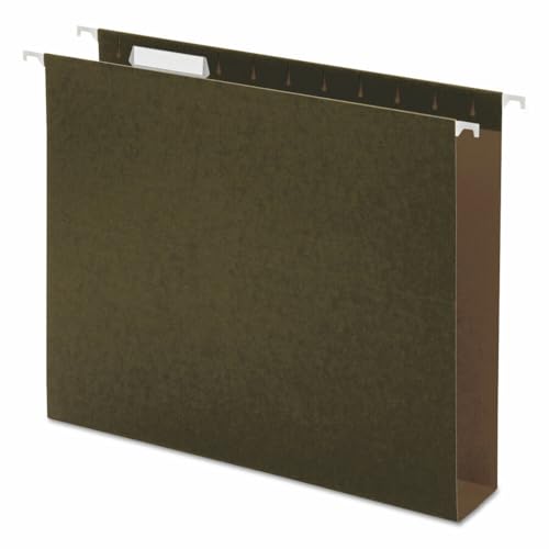Universal UNV14142 1/5-Cut Tab Box Bottom Hanging File Folders - Letter Size, Standard Green (25/Box)