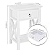 Bonnlo White Nightstand, Small Nightstand with Drawer & Shelf, Farmhouse Night Stand Bedroom, End Table/Bedside Table/White Side Table w/Rustic Handle for Small Spaces, Dorm, Kids Room, Living Room