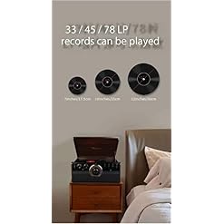 AZBUY Tourne-Disque Vinyle Multifonction rétro LP Disque Vinyle CD Radio Tout-en-Un Haut-Parleur Bluetooth - Les Beatles, Paul McCartney, John Lennon, RIngo Starr, George Harrison AZBUY Tourne-Disque Vinyle Multifonction rétro LP Disque Vinyle CD Radio Tout-en-Un Haut-Parleur Bluetooth – Image 5