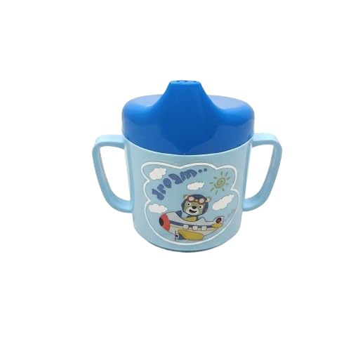 Baby Sipper Cup with Handles, Spill Proof Training Cup for Babies & Toddlers, BPA Free Drinking Cup with Lid, Baby Feeding Cup for Milk, Water & Juice (Blue)-picture-16