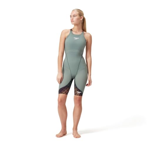 Speedo Fastskin LZR Ignite Damen- Kniehaut, grün/ orange, 52-2