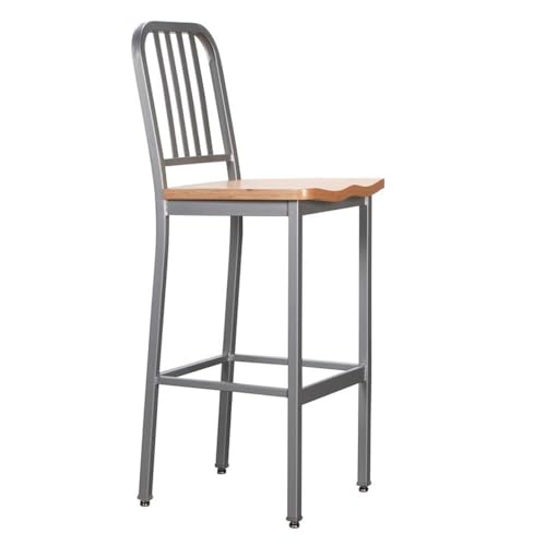 Linon Badden Juego de 2 Butacos con Asiento de Madera y Estructura de Acero en Plateado miniatura 5