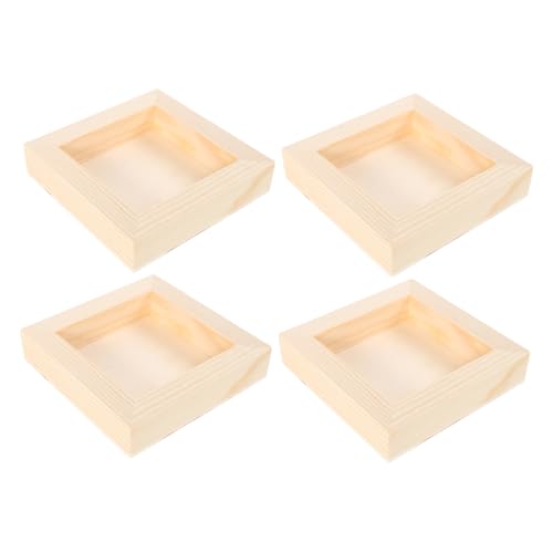 JUMPLAWN 4piezas Marcos De Madera Para Manualidades Marcos Vacíos Para Pintar Para Decorar Proyectos Escolares y Decoración Del Hogar