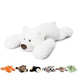 Niuniu Daddy Polar Bear Weighted Stuffed Animals for Kids & Adults, 20' | 3.3lb Large Weighted Plushies Pillow for Sleeping and Calming, Cute Lying Plush Toy Huggable Gift for Everyday Comfort