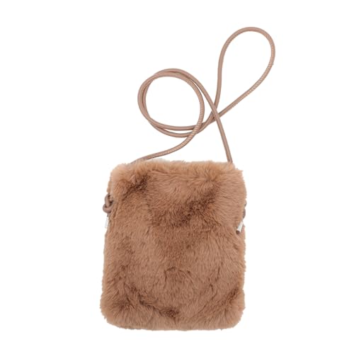 Sac en peluche à bandoulière gris pour vos sorties quotidiennes