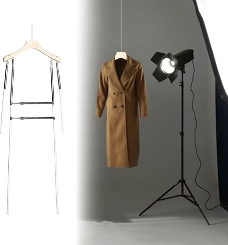 Maniquí de metal ajustable de cuerpo completo con ranuras para los hombros, estante ideal para fotografía, escaparate de ropa y armario