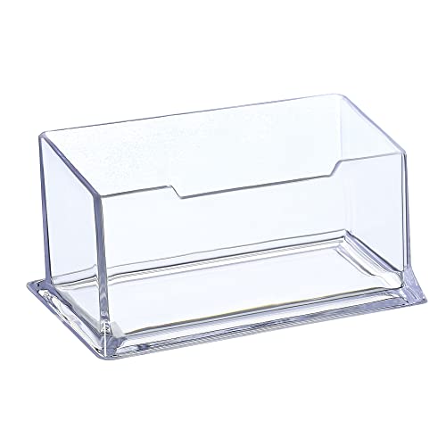 PATIKIL 105x45x40mm Business Card Holder, Acrylic 1 Slot Desktop Name Cards Display Stand for Office Desk Clear