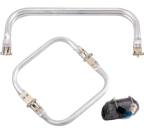 Funklu Cadre Tubulaire Interne, 2 Pièces Cadres de Sac à Main en Aluminium, Fermoir Tubulaire Charnière Interne,Cadre Tubulaire Interne,Fermoir Cadre pour Sac(16 x 9 cm, 24 x 9 cm)