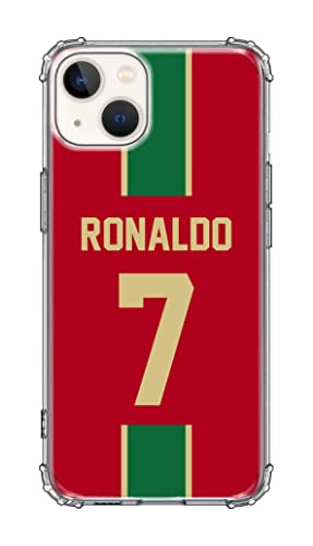 Stylizedd Classic Clear Case for Apple iPhone 13 Military Grade Soft TPU Gel Thin Transparent Flexible Cover - Football Team - Portugal, Player Name - Ronaldo