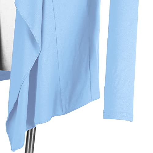 Image of Urban CoCo Women's Drape Front Open Cardigan Long Sleeve Irregular Hem