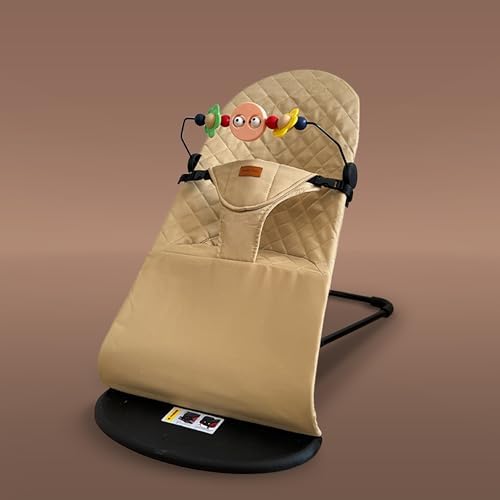 Sweden Baby Premium Cotton Üç Kademeli Oyuncaklı Sallanan Ana Kucağı – Katlanır ve Taşıma Çantalı (Krem) - Görsel 4