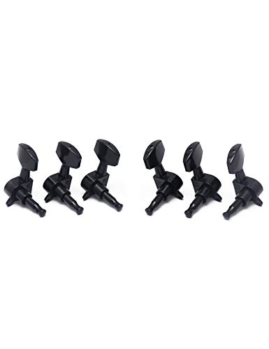 Metallor Sealed String Tuning Pegs Keys Machines Heads Tuners 3L 3R Electric Guitar Acoustic Guitar Parts Replacement Black.(Black) #TOP2