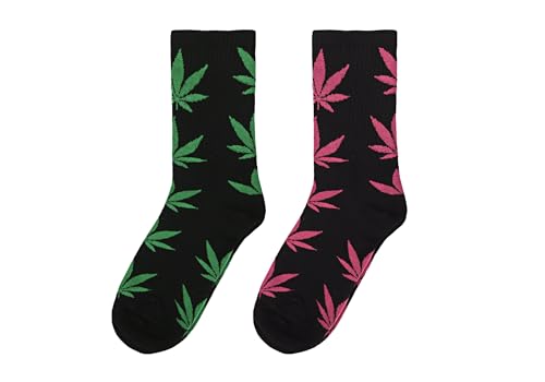 Image of DAZCOS Unisex Maple Leaf Socks Multicolor 2 Pairs for Halloween Christmas Thanksgiving Day