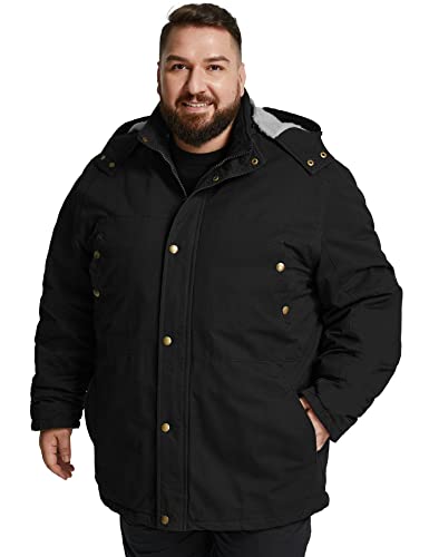 Soularge Men's Big and Tall Military Winter Warm Sherpa Lined Parka Jacket with Hood