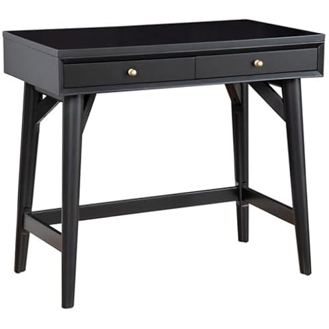 Alpine Furniture Flynn Desk, Mahogany Cover