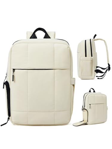 Image of CLUCI Lightweight Travel Backpack Carry on Flight Approved, Puffy Gym Backpack with Shoe Compartment, Personal Item Travel Bag, 15.6 inch Laptop Backpack for Weekender Business