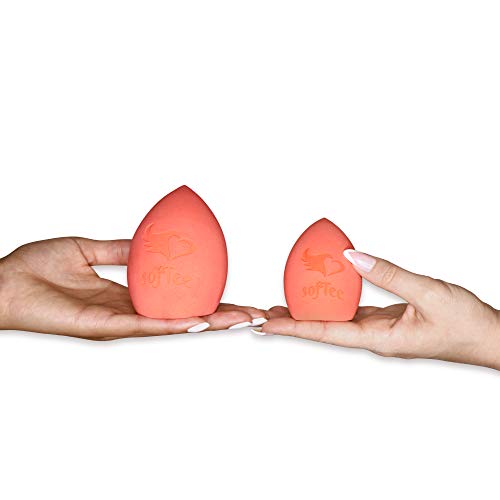 SofTee Makeup Sponge Blender XL - Vegan, Cruelty Free, Latex-Free Makeup Blender Beauty Sponge for Face and Body - Flawless for Blush Cream, Liquid Foundation and Powder Application (1Pc, Red)