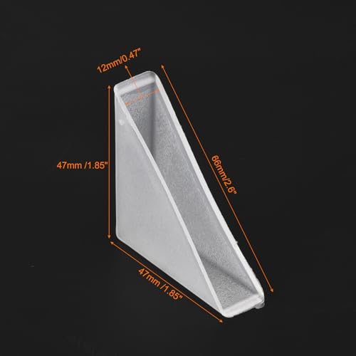 Image of uxcell 8Pcs Plastic Corner Protectors 12x66mm Triangle Shape Glass Corner Guards Cushion for Corner Protection of Glass, Mirror, Tile, White