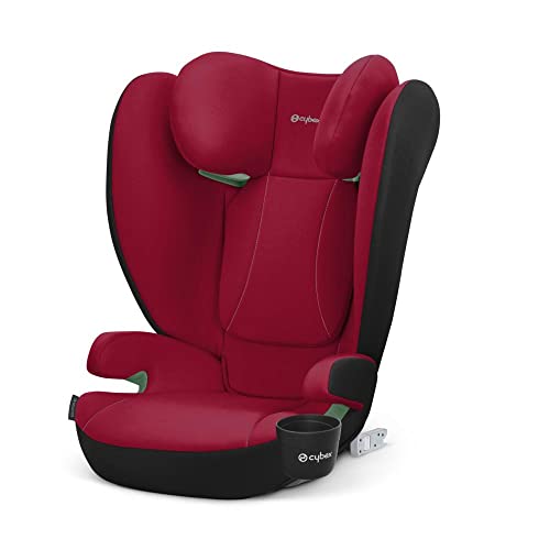 CYBEX Silver Autositz Solution B2 i-Fix, Inkl. Getränkehalter, Für Autos mit und ohne ISOFIX, Ab ca. 15-50 kg, Ab ca. 3 bis 12 Jahre, Dynamic Red (Rot)