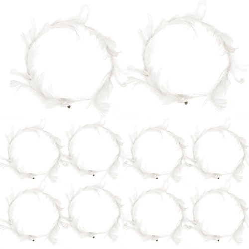 Bandeau couronne de plumes LED blanche pour illuminer un costume d'ange inconfortable