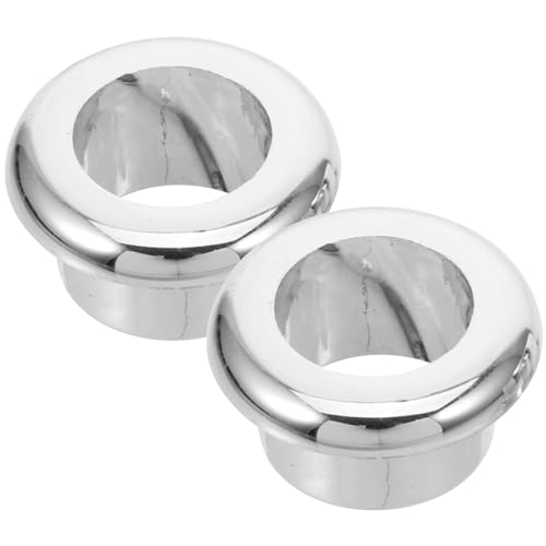 Genérico Pasacables de Escritorio 2 Unidades Tapas Decorativas para Orificios de Cables de 18 MM Color Plateado Brillante Organizador de Cables para Oficina y Ordenador Cubre Orificios