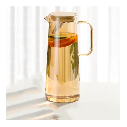 Image of Premium Water and Juice Brown Glass & Borosilicate Glass Jug Set Combo [6 Piece Glass 280ML & 1 Piece Jug 1.8 Liter] Transparent Pitcher Set For Dining Table,Home & Restaurant,Party (MTS - 08)