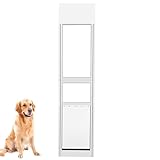 XLarge Dog Door for Sliding Glass Doors Adjustable 75.79“ to 81.5” All Metal Framed Lockable Panel Ideal for Renters Extra Large Dog Door for Sliding Glass Door Easy Installation and Durable Design