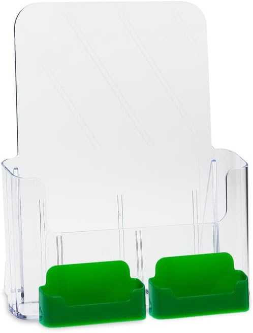 Miniatura 7 de SOURCEONE.ORG Soporte para folletos de montaje en pared o encimera de tamaño completo de 8.5 x 11 pulgadas con 2 tarjeteros de regalopresentación