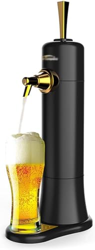 Beer Dispenser, Portable Cocktail Fine Foam Dispenser with 40000S/sub-high Frequency Vibration and Cooling Function, Converts Any Can or Bottle Into Draft