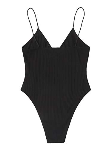 DIDK Bodysuit voor dames, gebreid, spaghettibandjes, bodysuit, mouwloos, elegant, basic bodysuit - Image 3