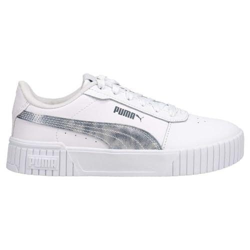 PUMA Kids Girls Carina 2.0 Cloudy Day Lace Up Sneakers Shoes Casual - White