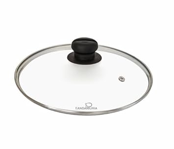 This glass Lid G Type for use, Toughened Glass Lid with Stainless Steel Rim, Pan Lid, Transparent Long Lasting Glass Lid for Kadai (24cm)