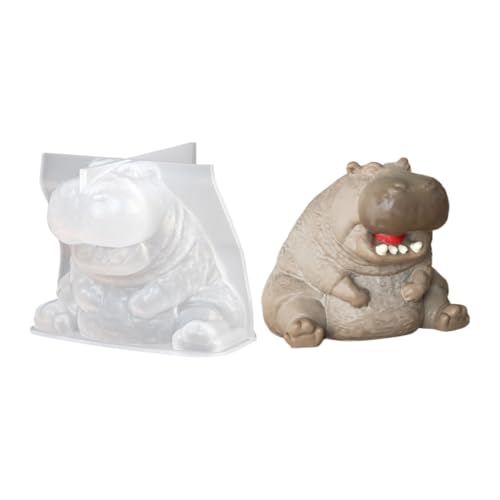 Moldes de silicona con forma de hipopótamo 3D antiadherentes, moldes para velas de hipopótamo | para cupcakes, caramelos, gelatina, pasteles, hielo, jabón, y yeso