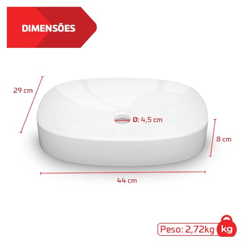 Cuba Pia De Apoio Oval 44x29 Zenn Branca Para Banheiro - Cozimax