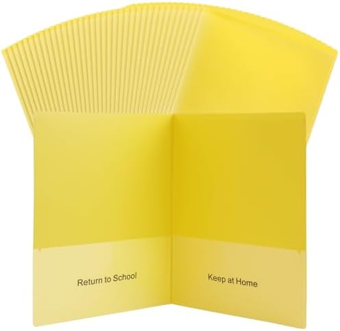 Amazon.com : 36 Pcs Plastic Folders with 2 Pockets - Heavy Duty ...