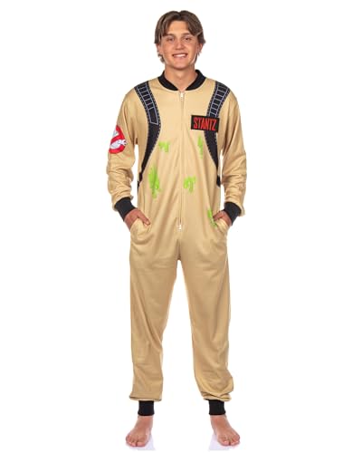 Mad Engine Ghostbusters Jumpsuit Union Suit Adult Costume One Piece Cosplay Pajama Sleepwear (L/XL)
