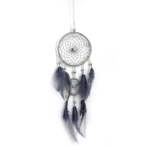 Dream Catchers for Bedroom, Small Dream Catcher Kit Boho Wall Hanging Decor Handmade Dreamcatcher for Art Ornament Gift Wedding Holiday Decorations (Grey)