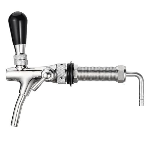 FERRODAY Flow Control Beer Faucet Shank Long Shank Adjustable Beer Faucet
