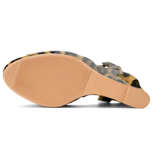 Image of Women's Dressy Platform Wedge Sandals Gold Wedges Peep Toe Patent High Heels Slingback Heeled Comfortable Ankle Strap Shoes